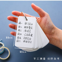 Blank Word Cards with Loose-Leaf Ring for English Vocabulary Learning