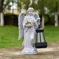 Solar Angel Statue with Lantern - Outdoor Garden Decor Night Light