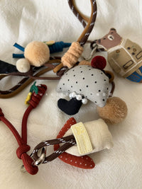 Japanese Fairy Tale Style Pearl Mushroom House Bear Keychain Bag Charm