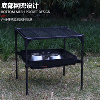 Portable Lightweight Carbon Fiber Folding Camping Table with Storage Net for Outdoor Travel