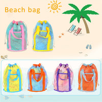 Dopamine Kids Toy Storage Bag Portable Drawstring Travel Wash Bag Transparent Mesh Beach Bag