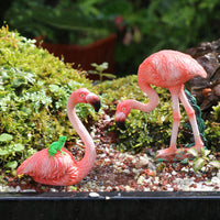Miniature Flamingo Figurines for Micro Landscape Decor