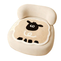 Faux Cashmere Cartoon Dog Plush Seat Cushion for Chairs and Sofas, Thickened Soft Pad