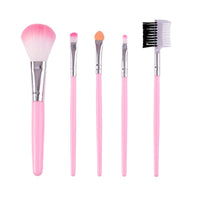 5-Piece Portable Makeup Brush Set for Foundation, Blush, Concealer, and Eyeshadow
