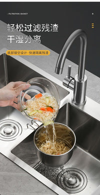 厨房水槽可挂式不锈钢沥水篮洗菜盆多功能蔬果篮收纳筷勺篮怀炉套