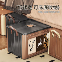 Vintage Style Foldable Storage Box with Lid for Clothes and Snacks, Large Capacity Organizer for Home Bedroom Wardrobe