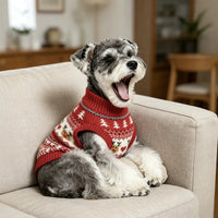 Fair Isle Jacquard Pet Sweater for Dogs - Thickened Christmas Warm Knitwear