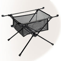 Portable Aluminum Alloy Folding Camping Table with Mesh Storage for Outdoor Picnic & RV Travel