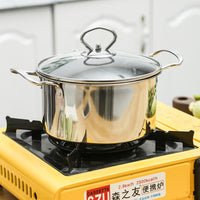 Thick Stainless Steel Mini Hot Pot for Individual Use, Induction Cooker Compatible