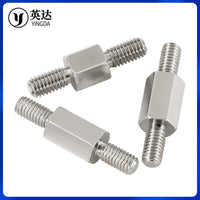 304 Stainless Steel Hex Standoff Studs, Nickel Plated Double-Ended Screws, M3-M6