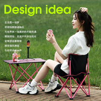 Outdoor Camping Portable Folding Table and Chair Set Lightweight Picnic Egg Roll Table with Storage Bag