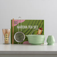 Japanese Ceramic Matcha Bowl Set with Bamboo Whisk and Scoop