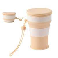 Collapsible Silicone Travel Mug with Lid and Lanyard - Portable Drinking Cup for Coffee & Outdoor Activities