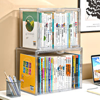 Acrylic Magnetic Book Storage Box with Clear Display for Albums and Collectibles, Floor-Standing Shelf