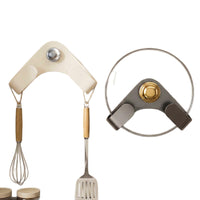 Wall-Mounted Suction Cup Pot Lid Holder with Double-Layer Storage for Cutting Boards