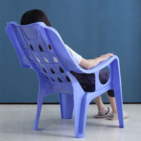 Foldable Reclining Beach Chair with Armrests and Headrest, Heavy-Duty Plastic Lounge Chair for Outdoor Relaxation