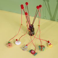 Christmas Pet Cat Wand Toy with Plush Cartoon Bell and Sound for Interactive Play and Training
