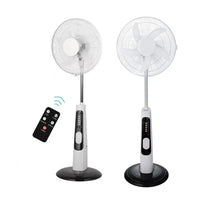 Rechargeable Solar Fan with LED Lights and Remote Control, 16-18 Inch