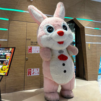 Inflatable Pink Rabbit Mascot Costume for Walking Performance and Events