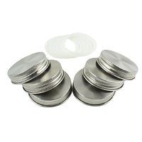 304 Stainless Steel Mason Jar Lids with Leak-Proof Silicone Gaskets for Regular and Wide Mouth Jars