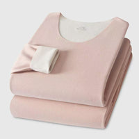 Women's Thermal Underwear Set, Seamless Fleece Lined Self-Heating Top and Bottoms