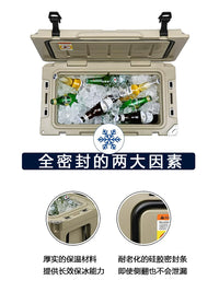 Rotomolded Insulated Cooler Box with Wheels and Handle for Outdoor Fishing Travel