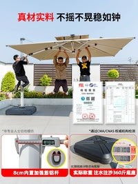 Outdoor Patio Umbrella with Solar LED Lights and Wheeled Base for Garden, Balcony, and Commercial Use