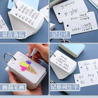 Blank Loose-Leaf Flashcards with Ring Buckle for English Vocabulary Learning