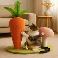 Carrot Cat Scratching Post with Sisal Rope, Vertical Cat Scratcher Toy for Pet Cats