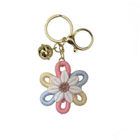 Bohemian Daisy Woven Keychain Bag Charm