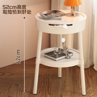 Creative Cream Style Mobile Side Table with Storage for Living Room Bedroom