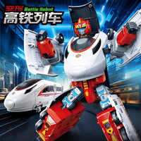 Kids Transforming High-Speed Train Robot Toy Action Figure