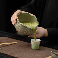 Lotus Matcha Tea Ceremony Set - Ceramic Bowl, Whisk, Scoop, and Brush