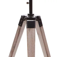 Nordic Retro Solid Wood Tripod Floor Lamp Stand Adjustable Photography Spotlight Base