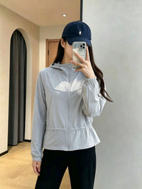 Women's UPF 50+ Sun Protection Hoodie Jacket Lightweight Breathable Ice Silk Outdoor Skin Coat