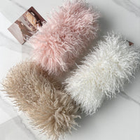 Winter Faux Lambswool Magnetic Scarf, Solid Color Plush Neck Warmer, Thickened Double-Sided Fleece Neck Gaiter