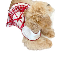 Pet Plaid Dress for Small Dogs and Cats, Lightweight Spring/Summer/Autumn Apparel