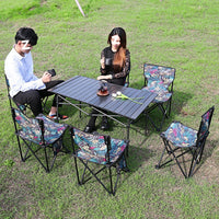 Portable Aluminum Alloy Folding Camping Table and Chair Set for Outdoor Picnic BBQ