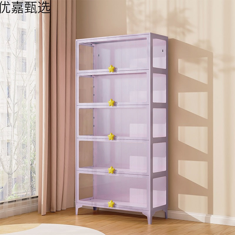 Display Cabinet with Glass Door for Collectibles and Blind Boxes, Dustproof Storage