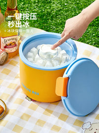 Modern Housewife Insulated Ice Bucket with Ice Cube Mold for Outdoor Camping and Home Use