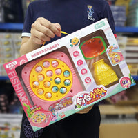 Kids Magnetic Fishing Game with Music and Rotating Board, Educational Indoor Toy Set