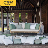 Outdoor Rope Woven Sofa Set with Coffee Table for Patio Garden Balcony