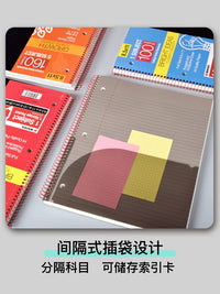 KAISA Inspiration Series A4 Notebook, Thickened Tearable Vintage Subject Book for Students, Large Coil Bound
