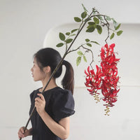 Artificial Wisteria Vine Hanging Flower Silk Garland for Home Decor and Hotel Decoration