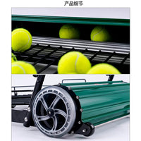 Tennis Ball Picker Cart, Portable Tennis Ball Hopper Basket with Wheels for Coaches and Training