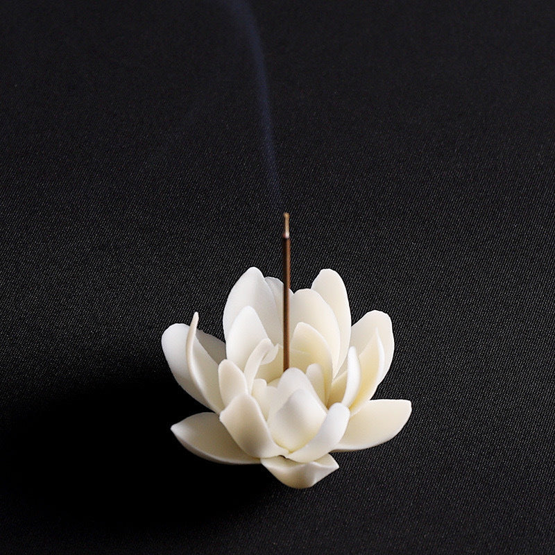 Ceramic Flower Incense Holder Stick Burner Ornament