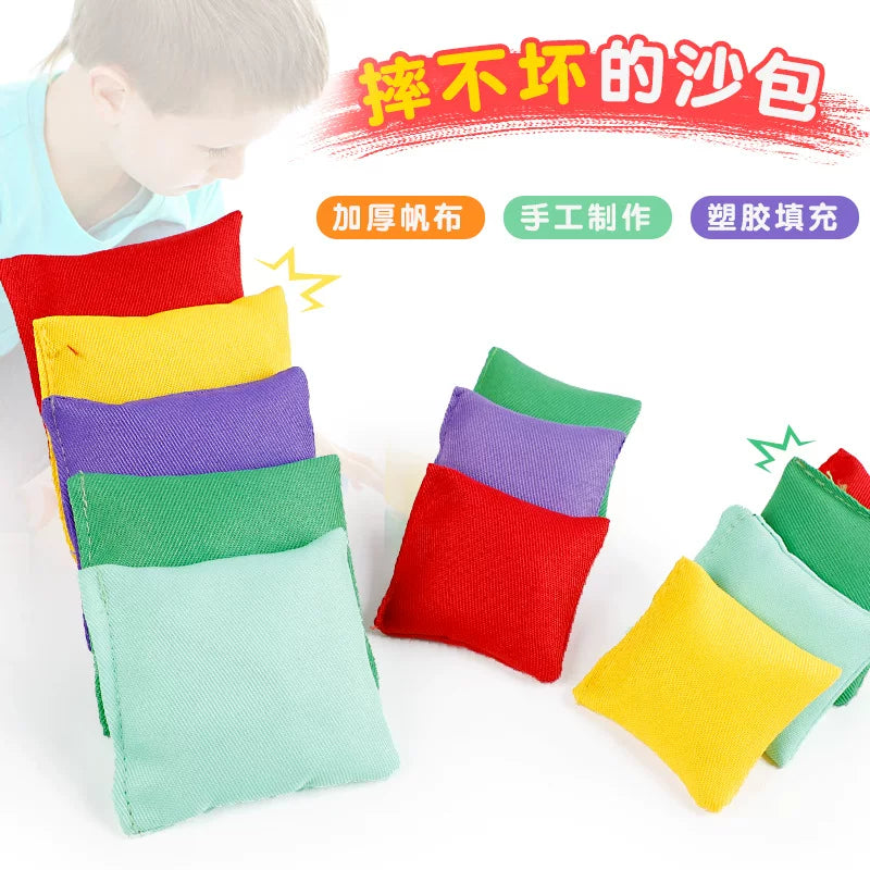 Kids Square Bean Bags for Sensory Training & Outdoor Throwing Games