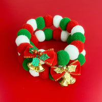 Christmas Pet Collar with Bow and Bell for Cats and Small Dogs