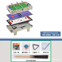 Kids Multi-Game Tabletop Set: Mini Billiards, Foosball, Ice Hockey, and Table Tennis for Home Indoor Play