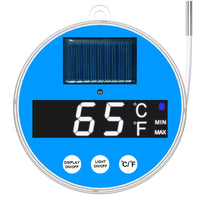 Solar Powered Floating Pool Thermometer with LED Light for Outdoor Swimming Pools